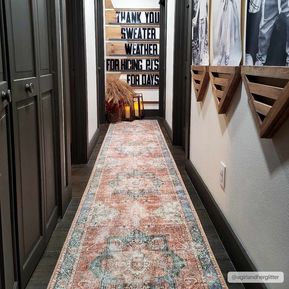 Alfombra Rosman lavable con efecto desgastado