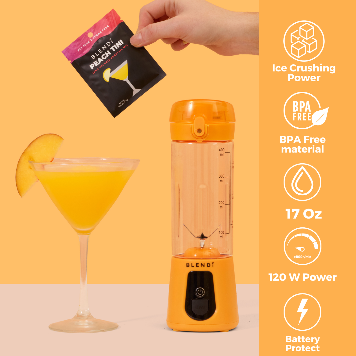 Batidora portátil Pro+ para picar hielo (500 ml)