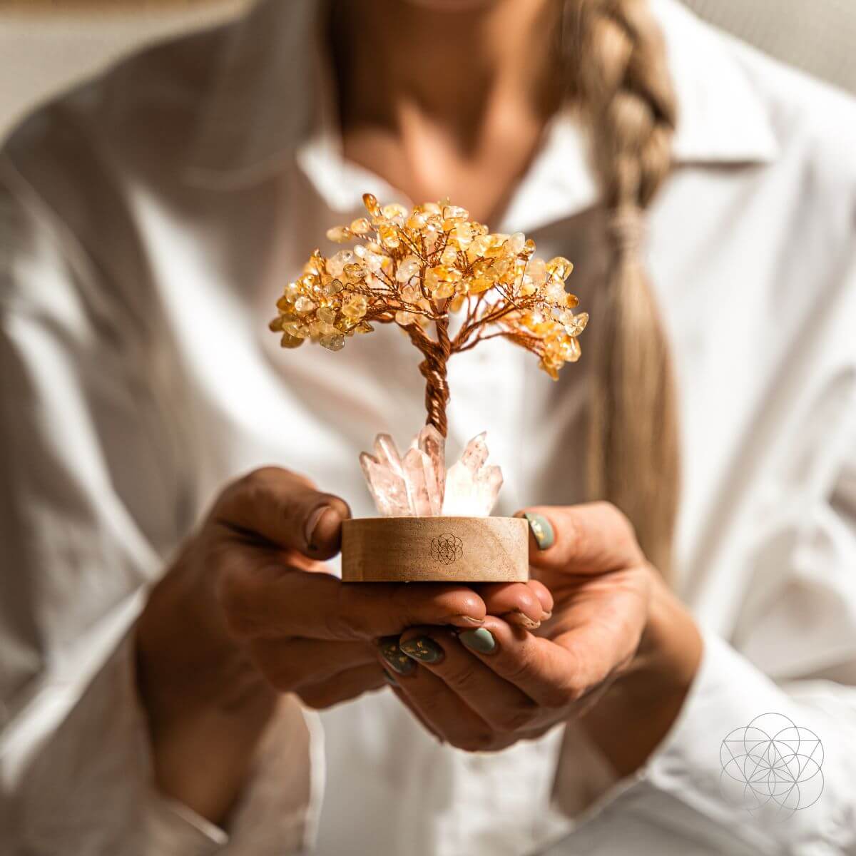 Lámpara Dorada de la Riqueza - Árbol de Citrino