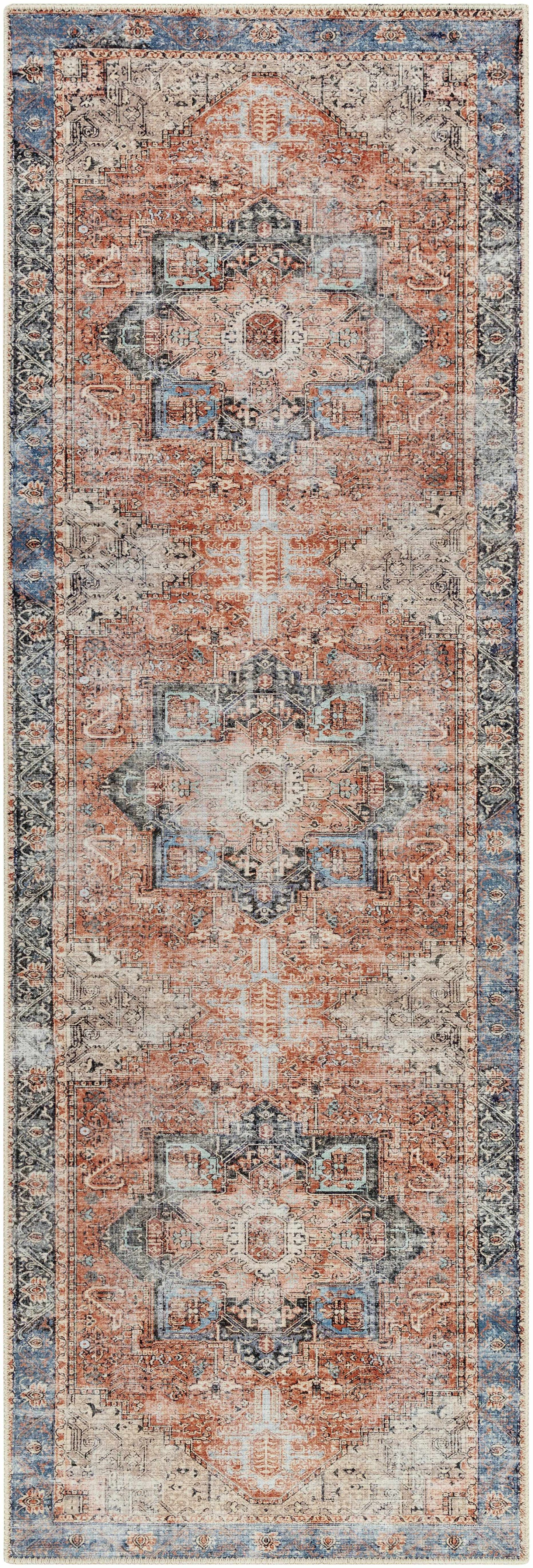 Alfombra Rosman lavable con efecto desgastado