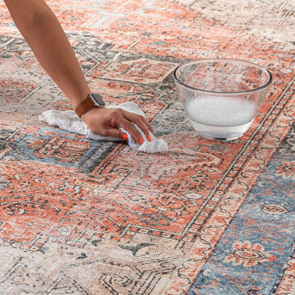 Alfombra Rosman lavable con efecto desgastado