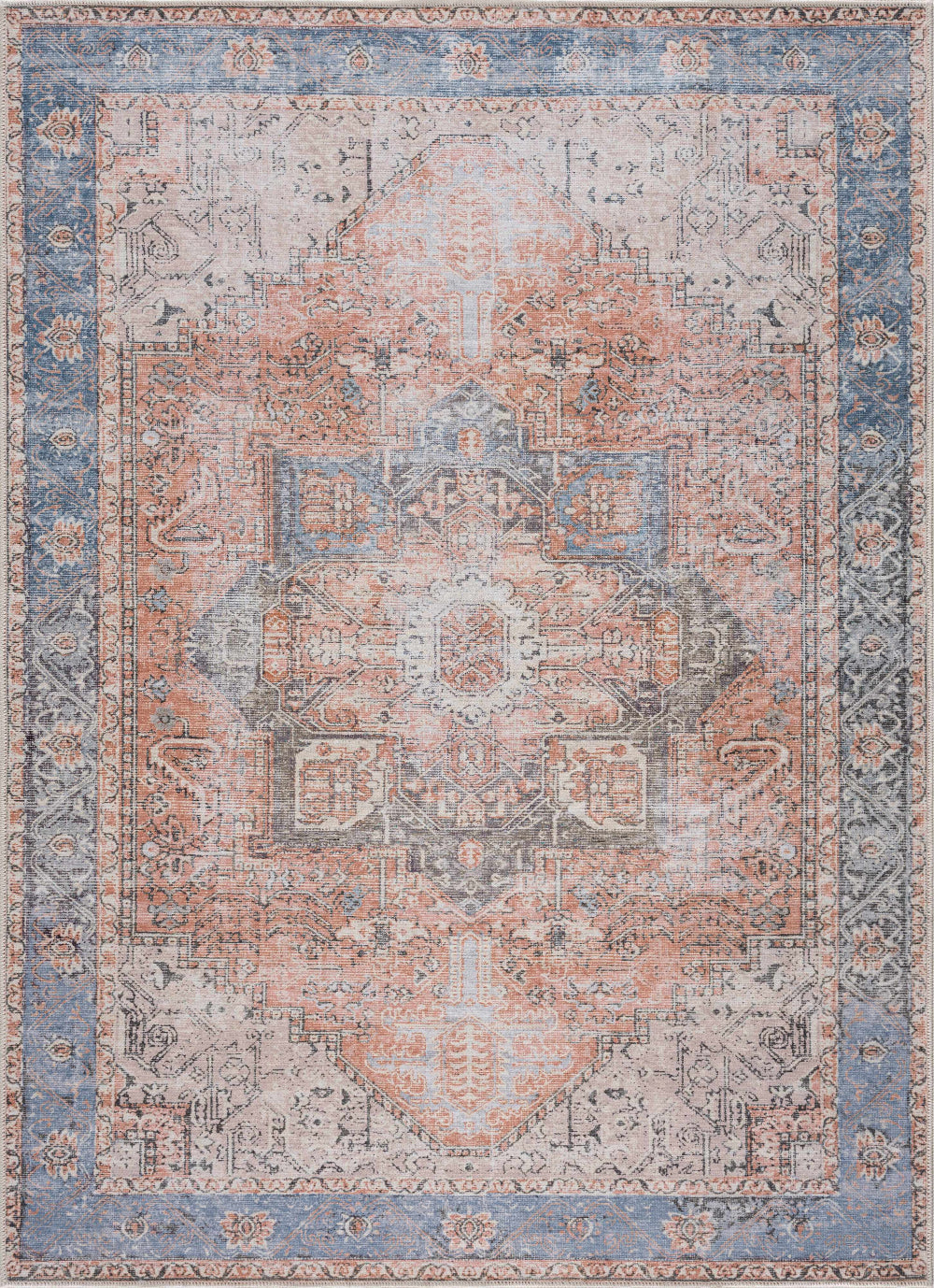 Alfombra Rosman lavable con efecto desgastado