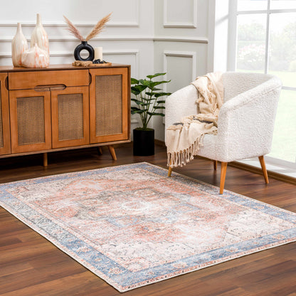 Alfombra Rosman lavable con efecto desgastado