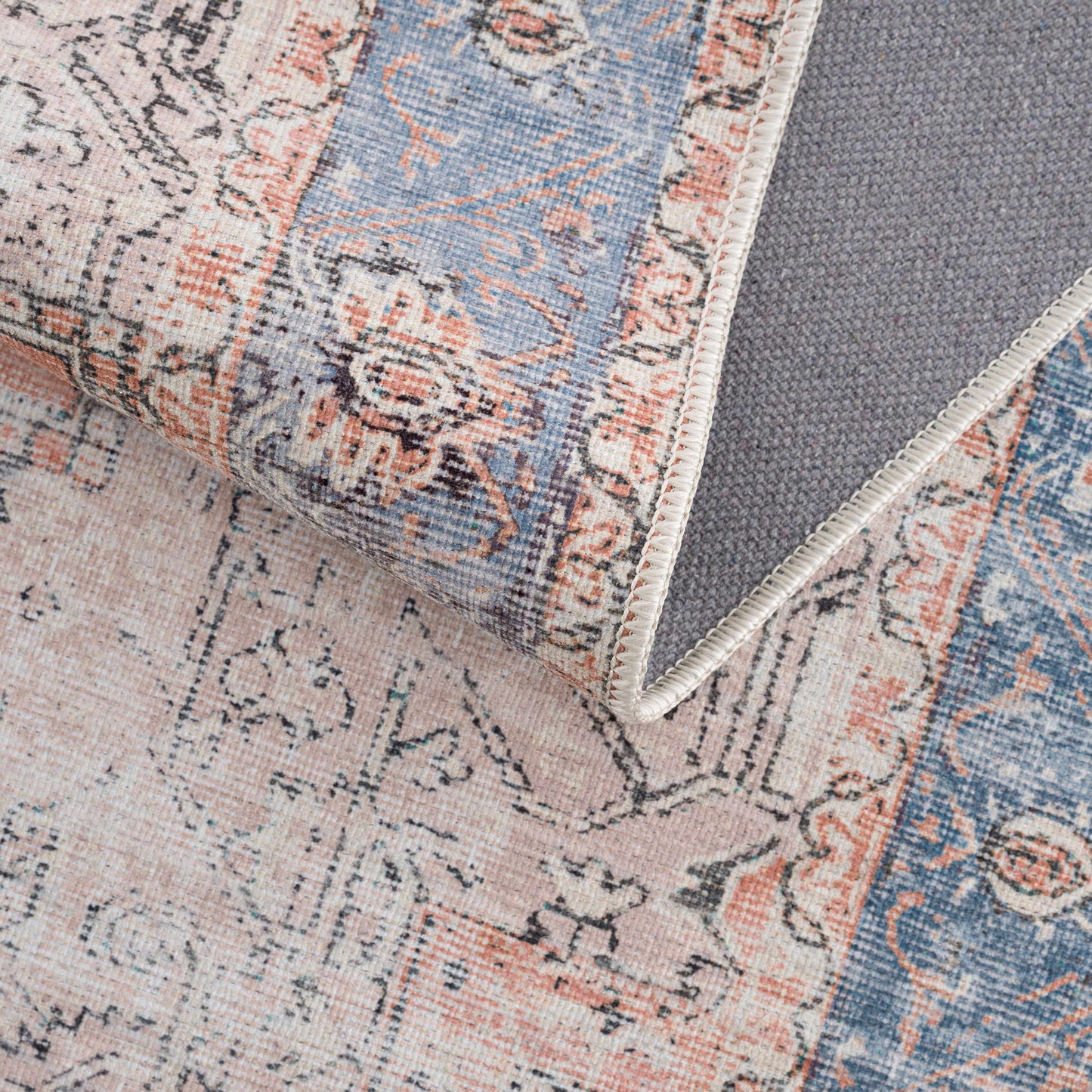 Alfombra Rosman lavable con efecto desgastado