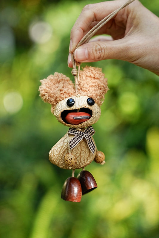"The Chatterbox" - Funny Big-Mouth Nut Shell Doll with Fuzzy Ears