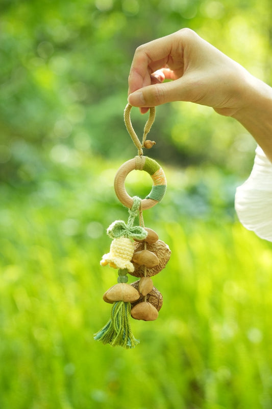 "Spring Blossom Hoop" Wood Ring Charm