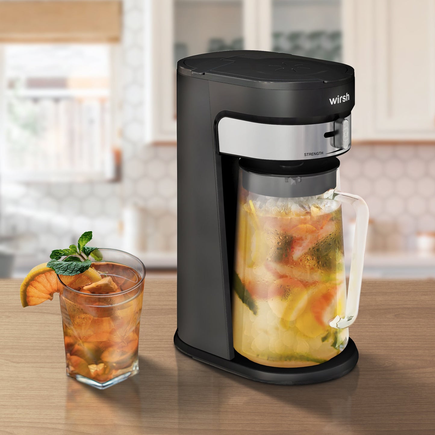 Cafetera Wirsh para café helado, máquina de té helado con jarra de 85 onzas, control de intensidad y filtro reutilizable